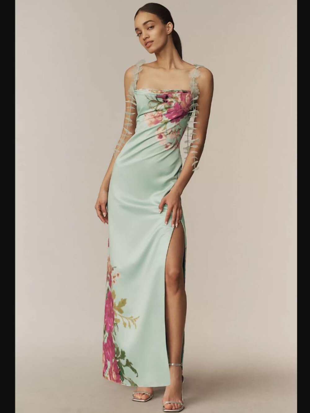 NWT BHLDN Paisley 3D Embellished Side-Slit Maxi Dress
